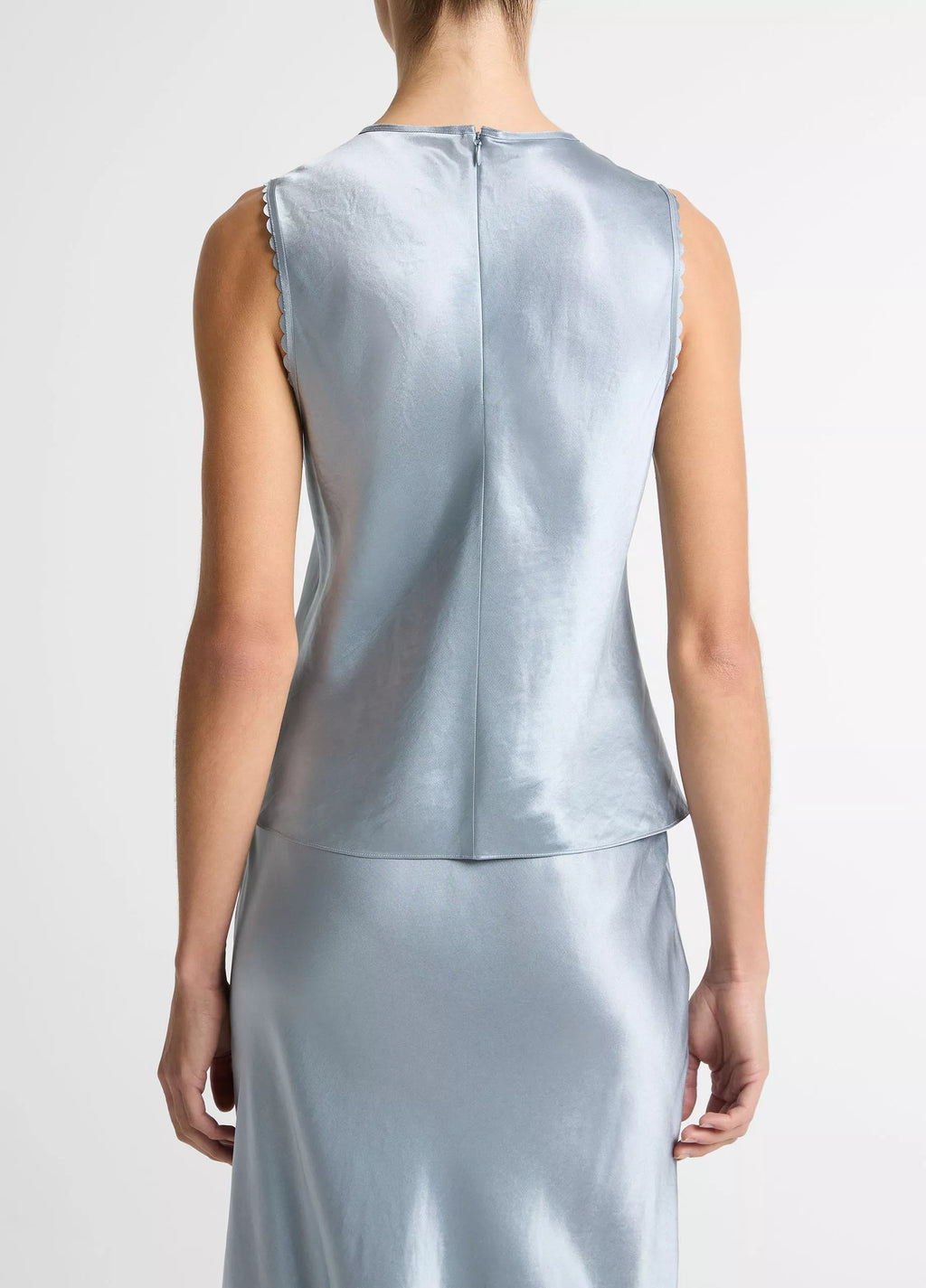 Vince Scallop-Detail Satin Shell