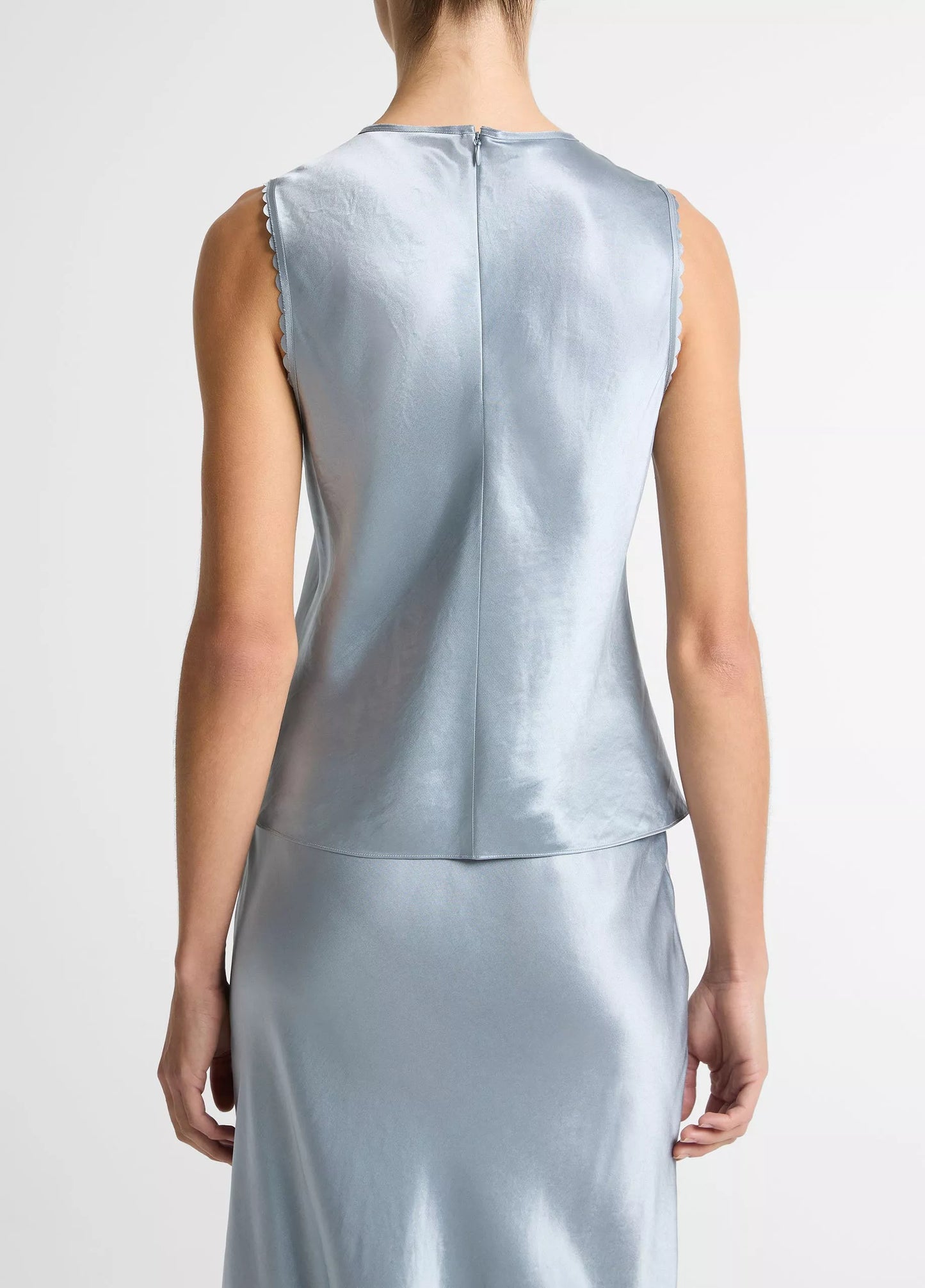 Vince Scallop-Detail Satin Shell