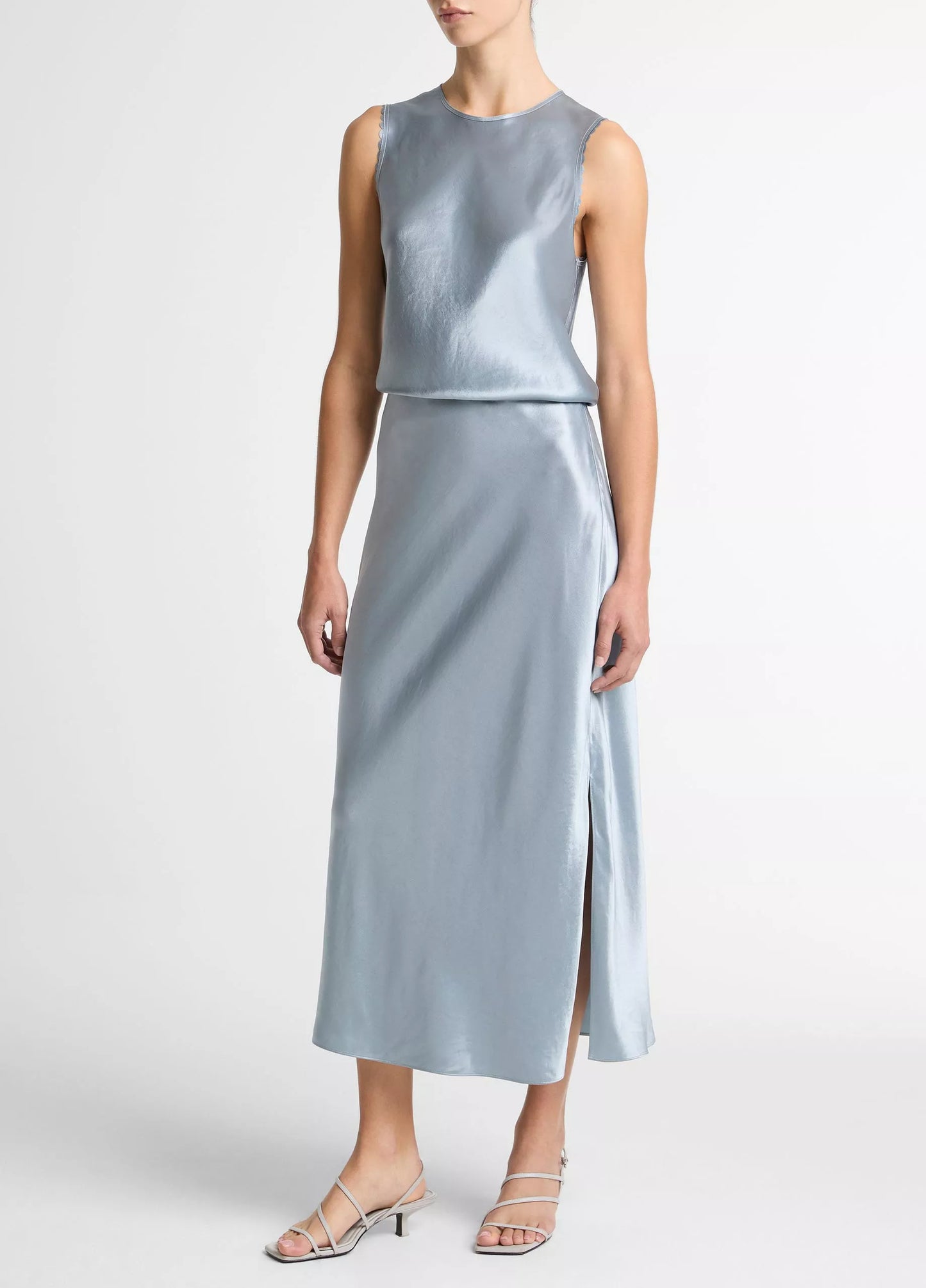 Vince Scallop-Detail Satin Shell