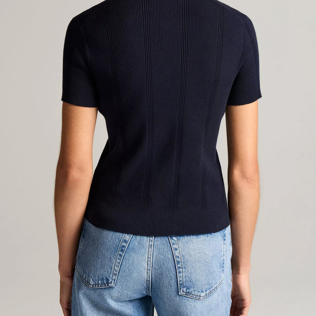 Vince Ribbed Cotton Short-Sleeve Cardigan