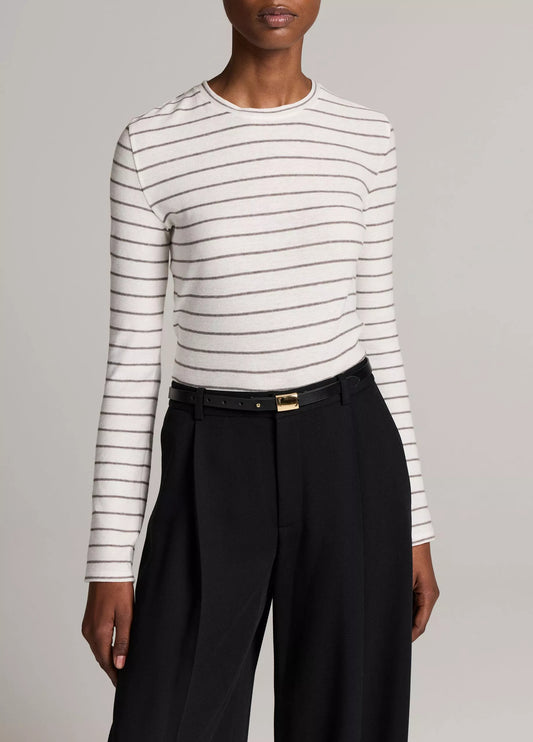 Vince Striped Cotton Long-Sleeve T-Shirt