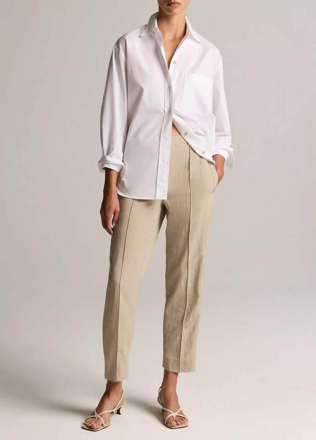 Vince Grace Side-Strap Mid-Rise Pull-On Pant