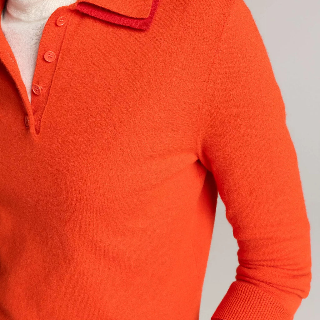 Vince Double-Trim Merino Wool & Cashmere-Blend Polo Sweater