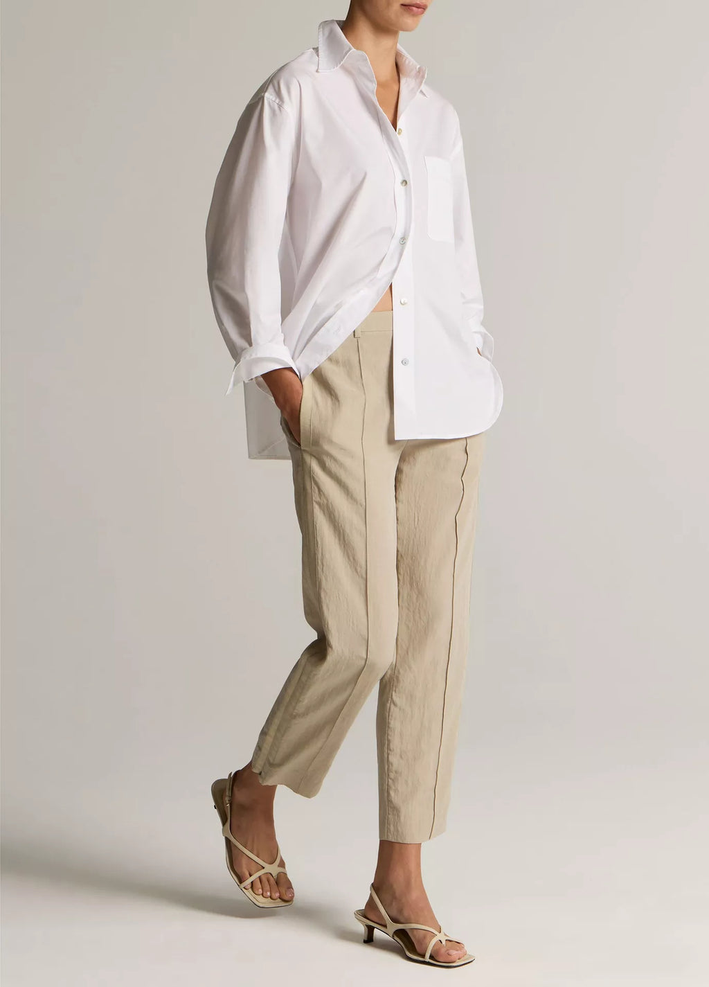 Vince Grace Side-Strap Mid-Rise Pull-On Pant