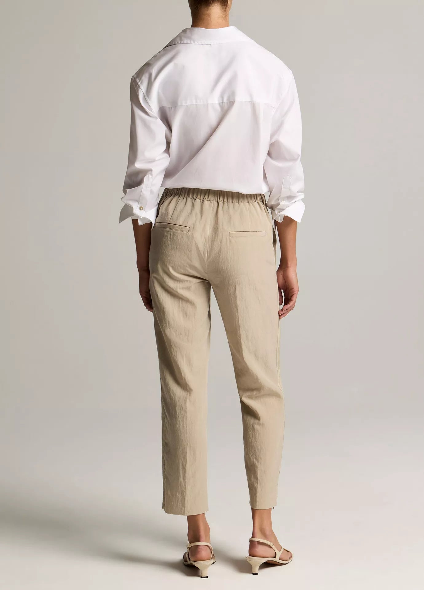 Vince Grace Side-Strap Mid-Rise Pull-On Pant