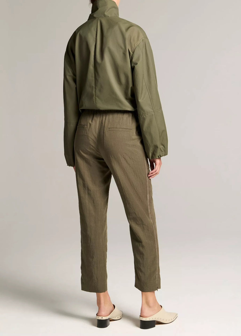 Vince Grace Side-Strap Mid-Rise Pull-On Pant