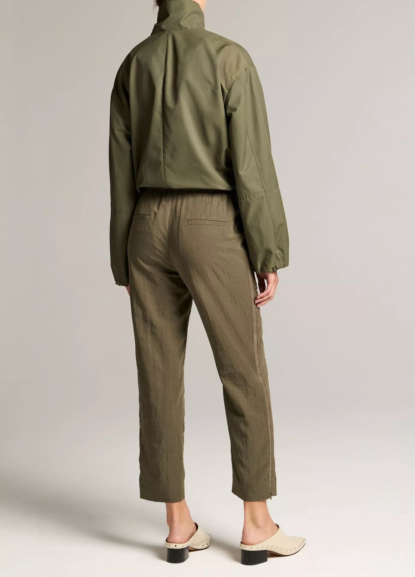 Vince Grace Side-Strap Mid-Rise Pull-On Pant