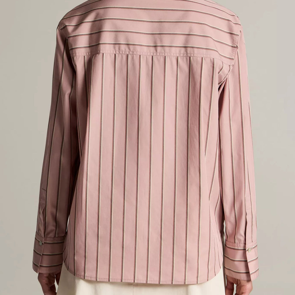 Vince Striped Cotton Relaxed Popover Shirt