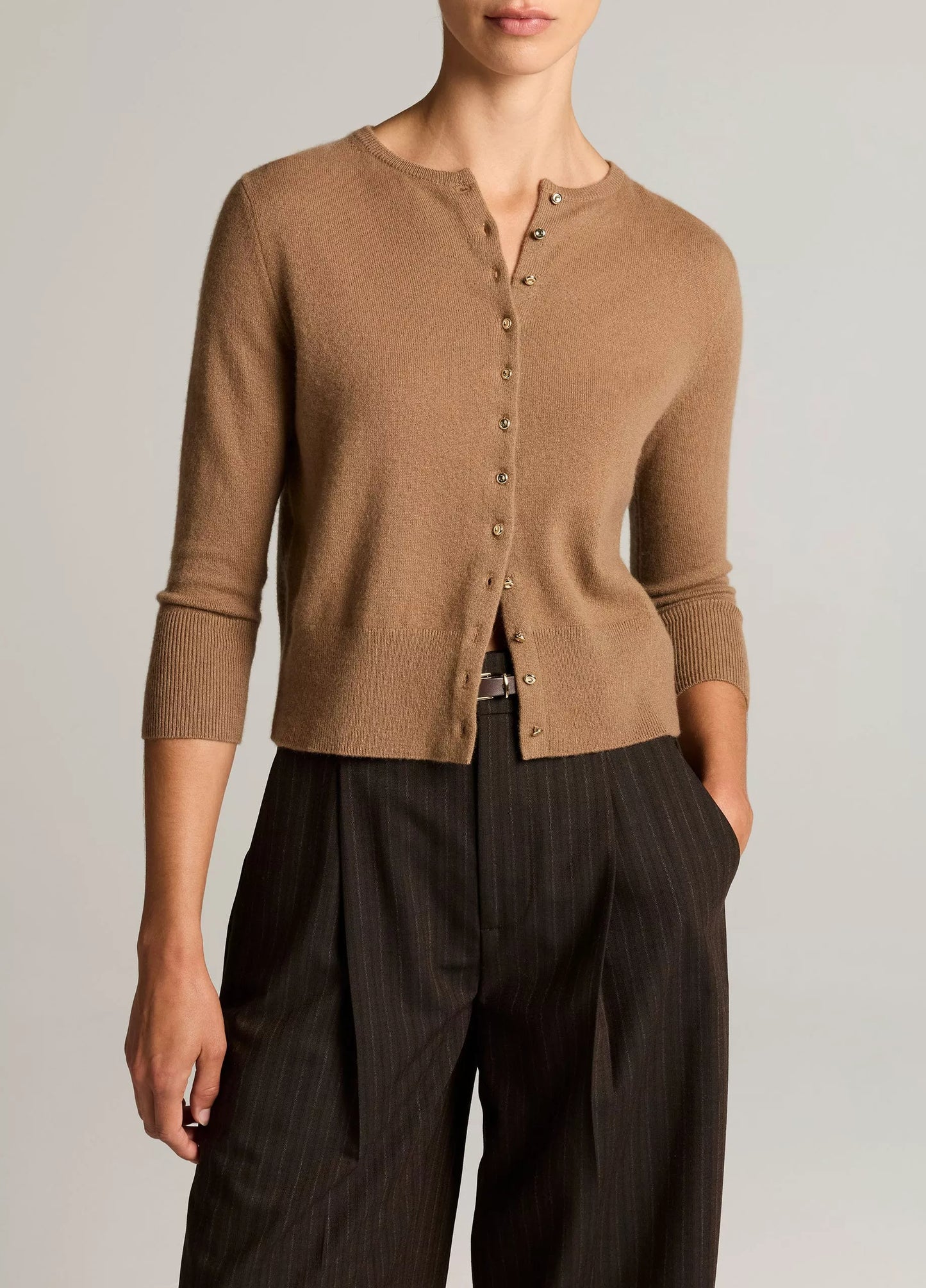 Vince Metal-Button Wool & Cashmere-Blend Cardigan