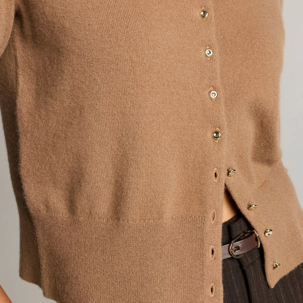 Vince Metal-Button Wool & Cashmere-Blend Cardigan