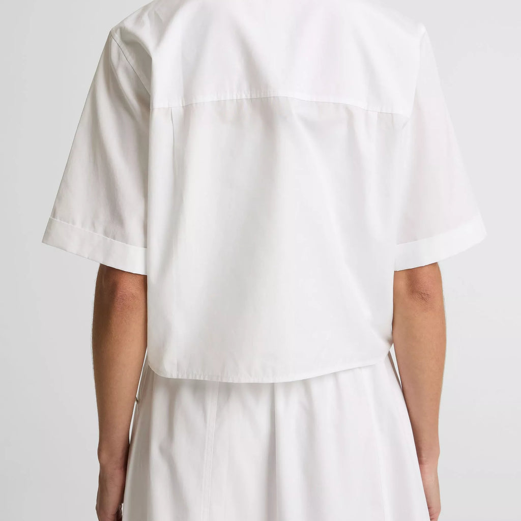 Vince Scallop-Detail Cotton Button-Front Shirt