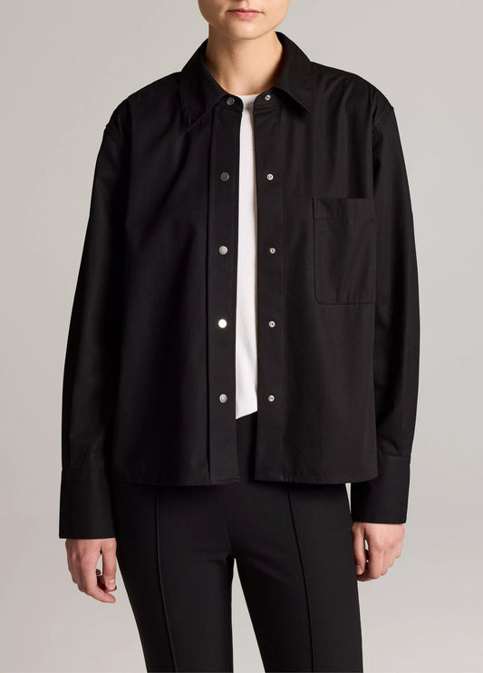 Vince Cotton Metal-Snap Long-Sleeve Shirt