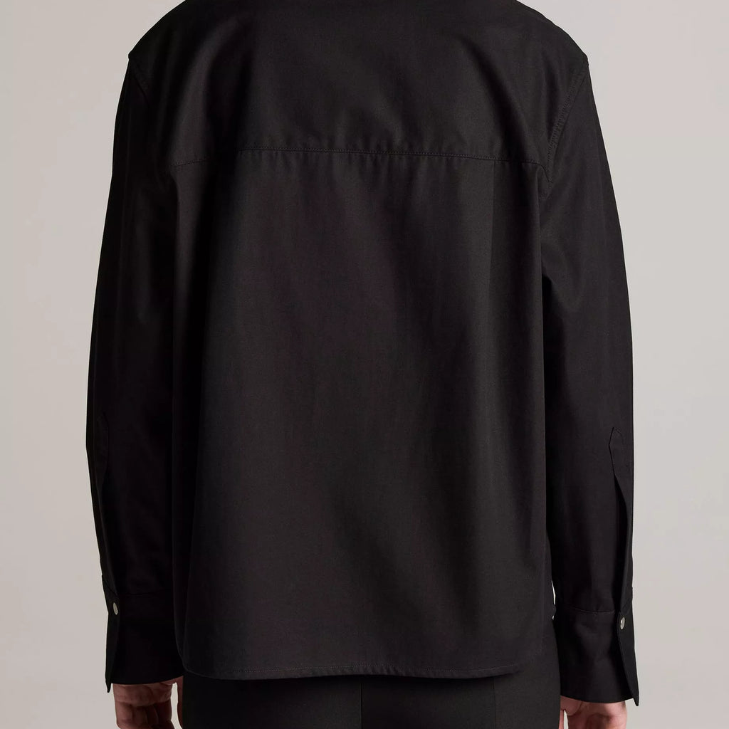 Vince Cotton Metal-Snap Long-Sleeve Shirt