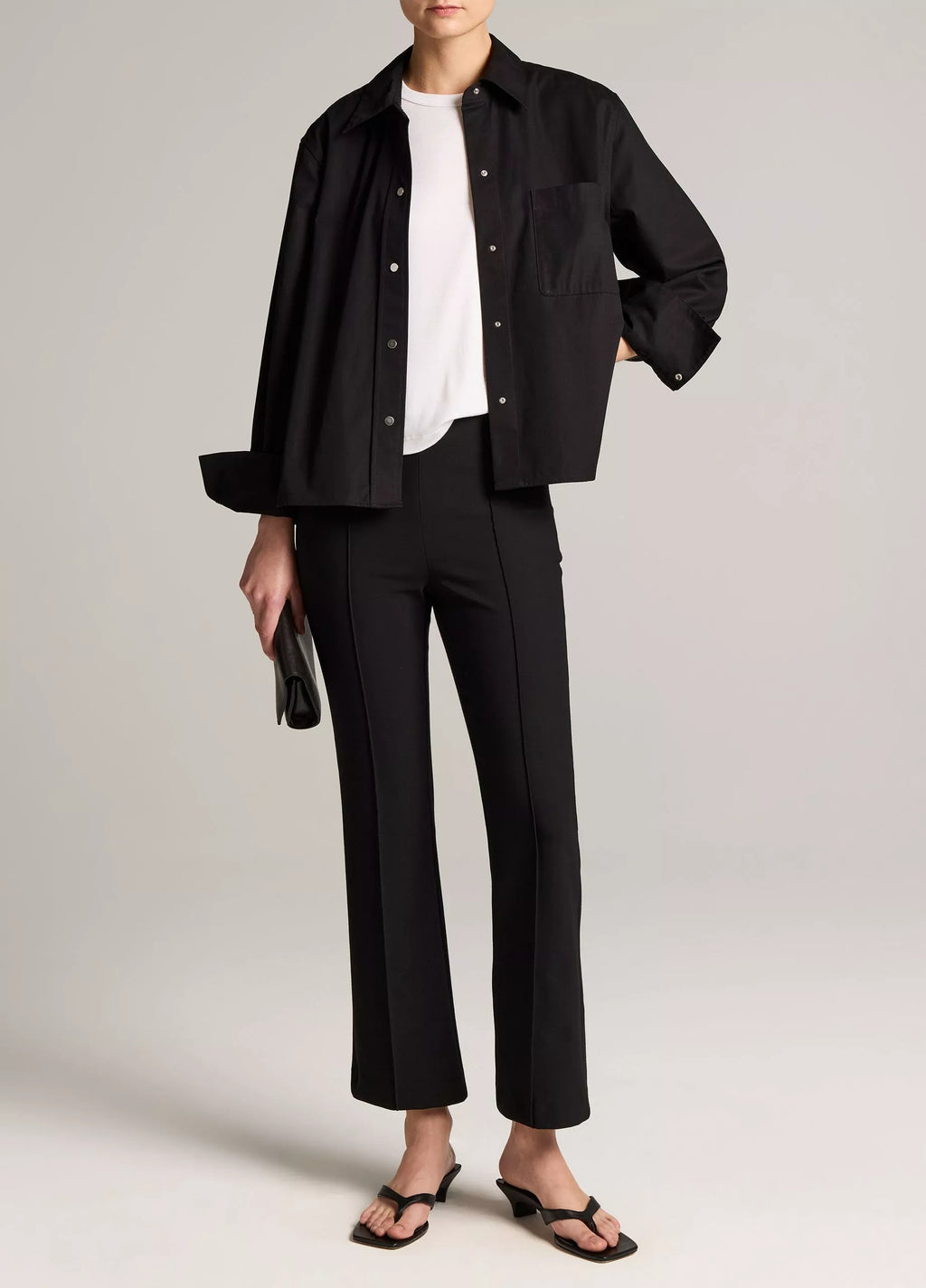 Vince Cotton Metal-Snap Long-Sleeve Shirt