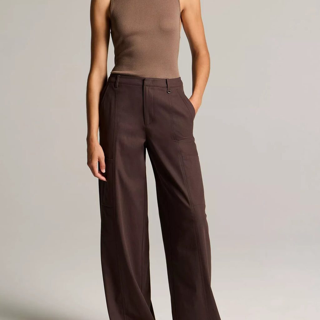 Vince Mid-Rise Paneled Stretch-Cotton Pant