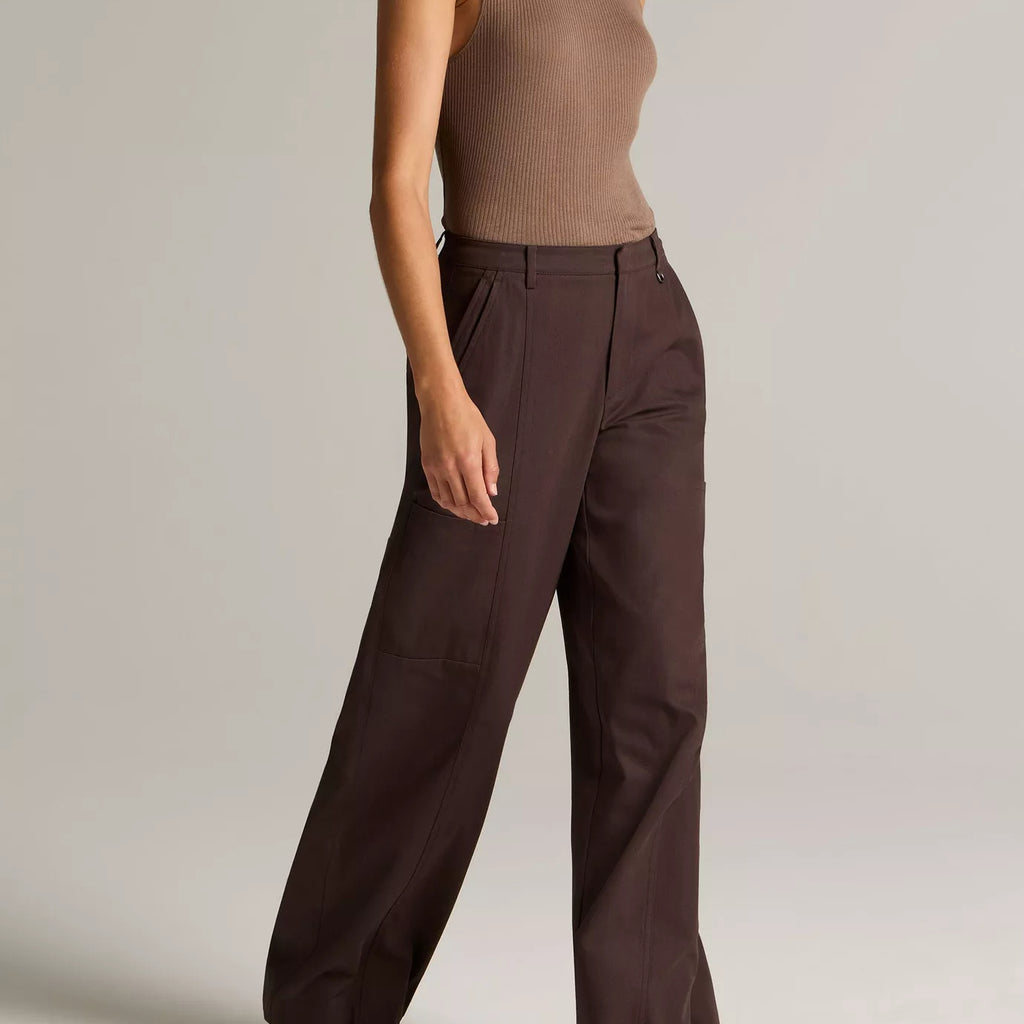 Vince Mid-Rise Paneled Stretch-Cotton Pant