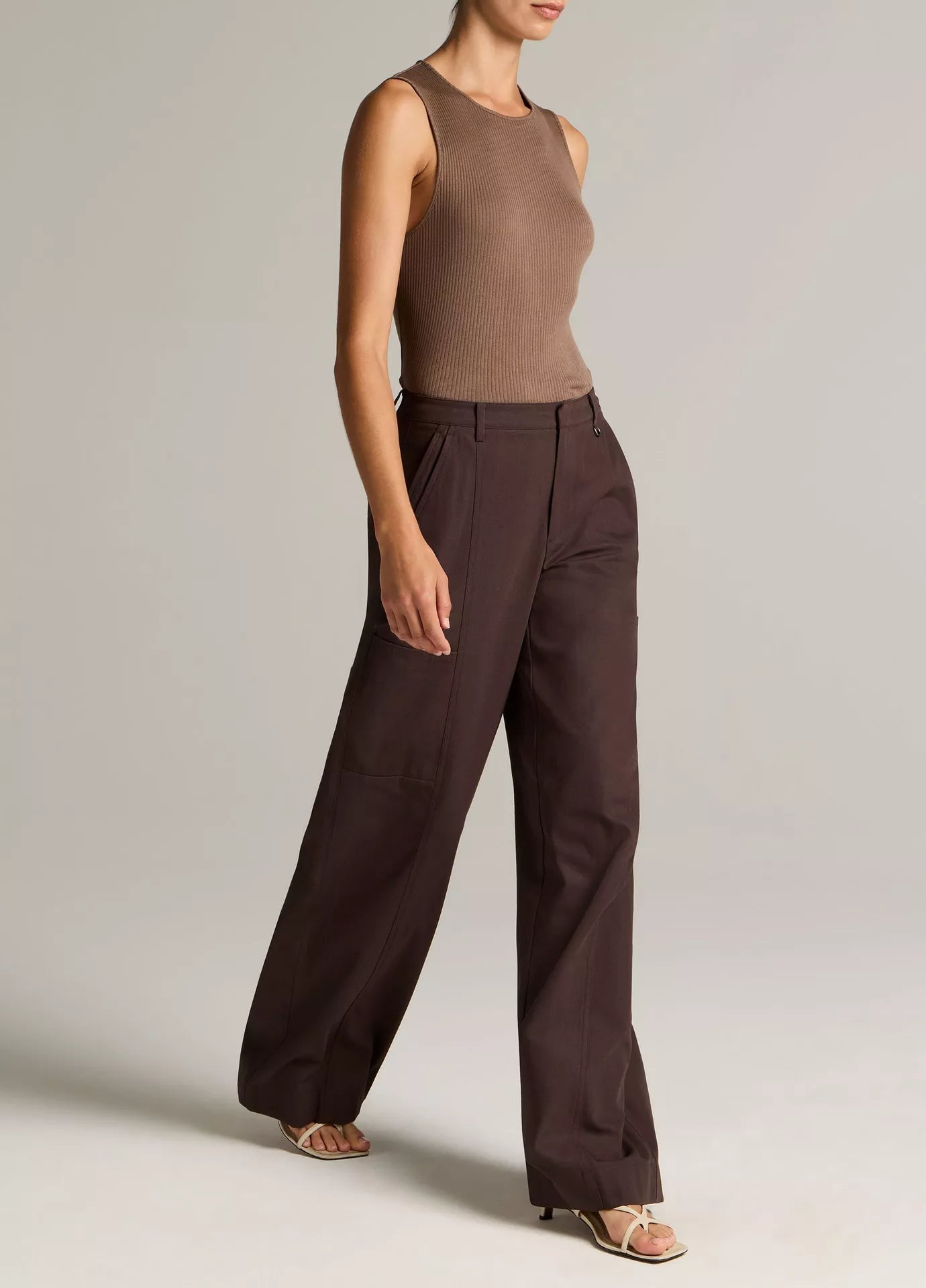 Vince Mid-Rise Paneled Stretch-Cotton Pant