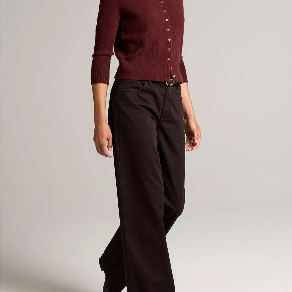 Vince Washed Cotton Twill Mid-Rise Wide-Leg Pant
