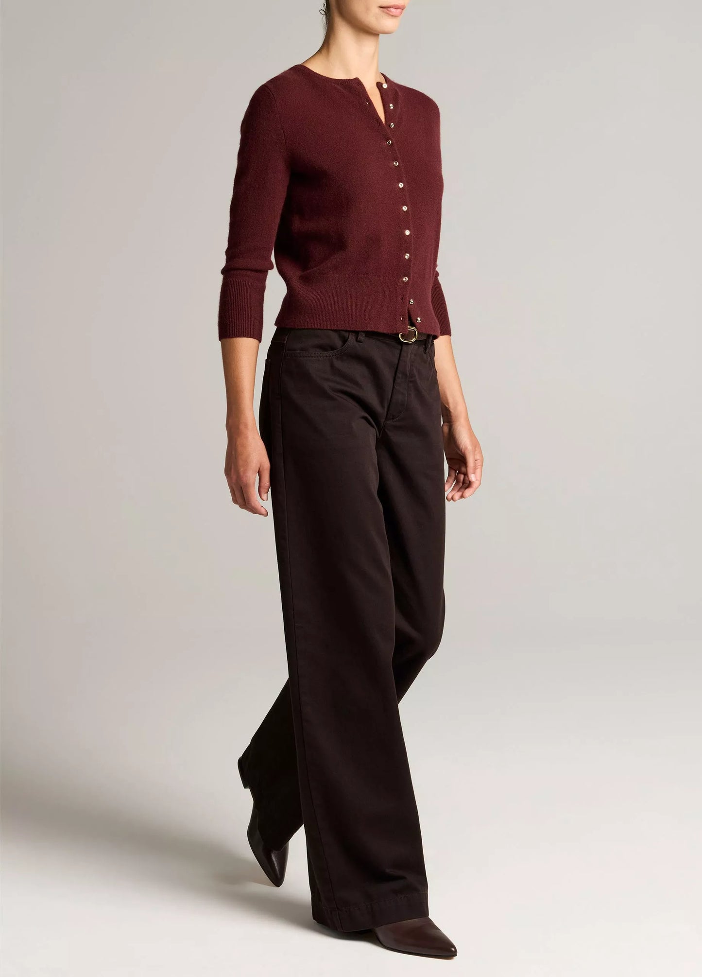 Vince Washed Cotton Twill Mid-Rise Wide-Leg Pant