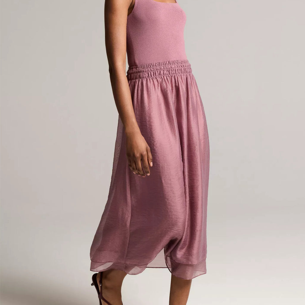Vince Square-Neck Mixed-Media Dress