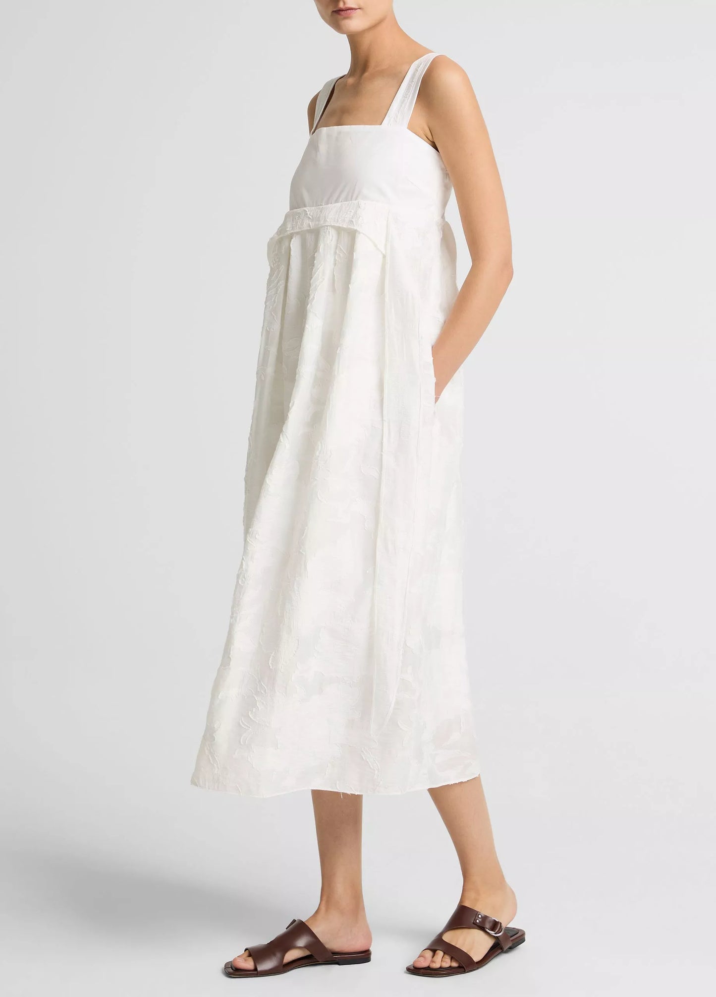 Vince Fil Coupé Mixed-Media Dress