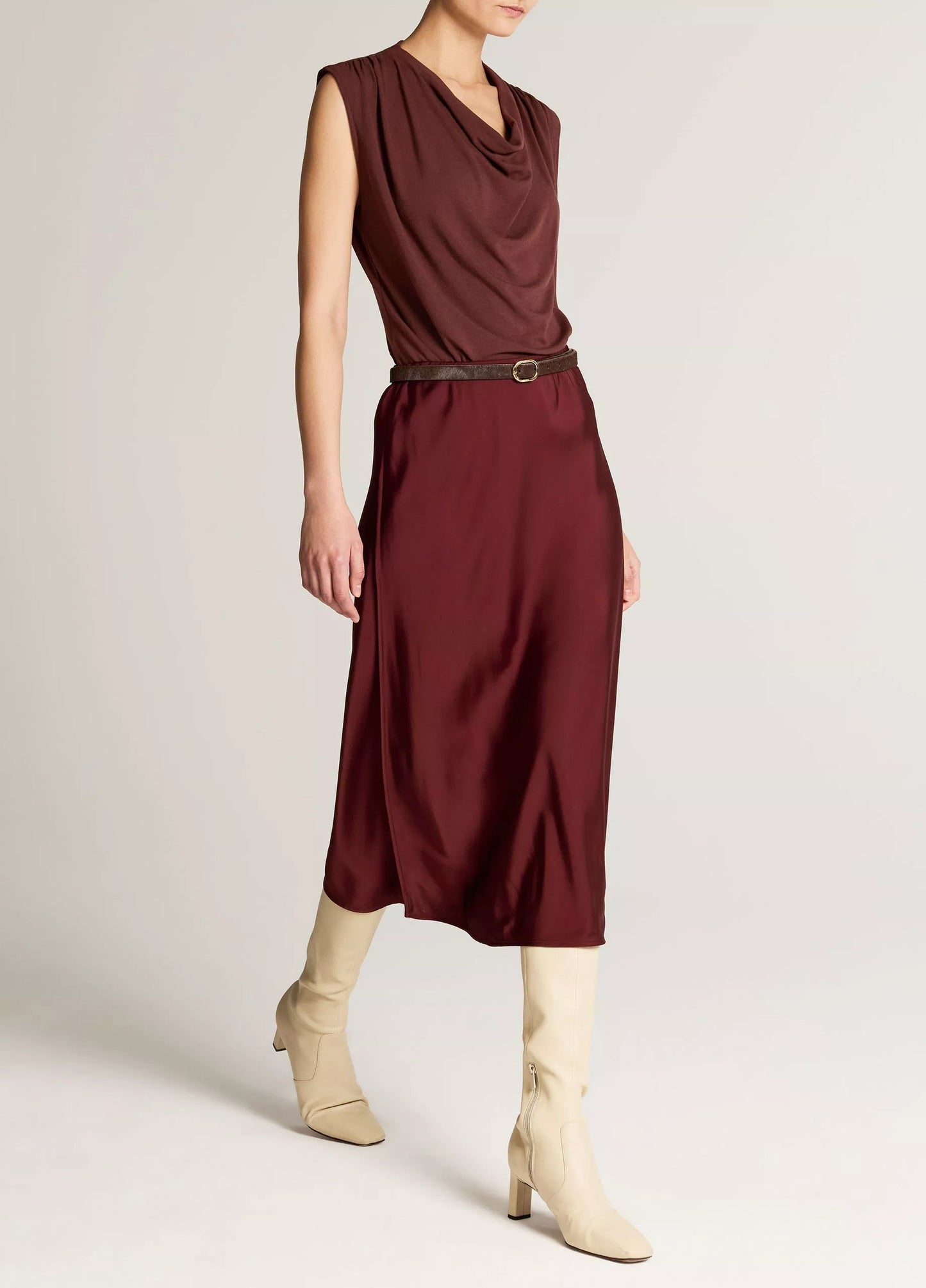 Vince Matte Satin Slip Skirt