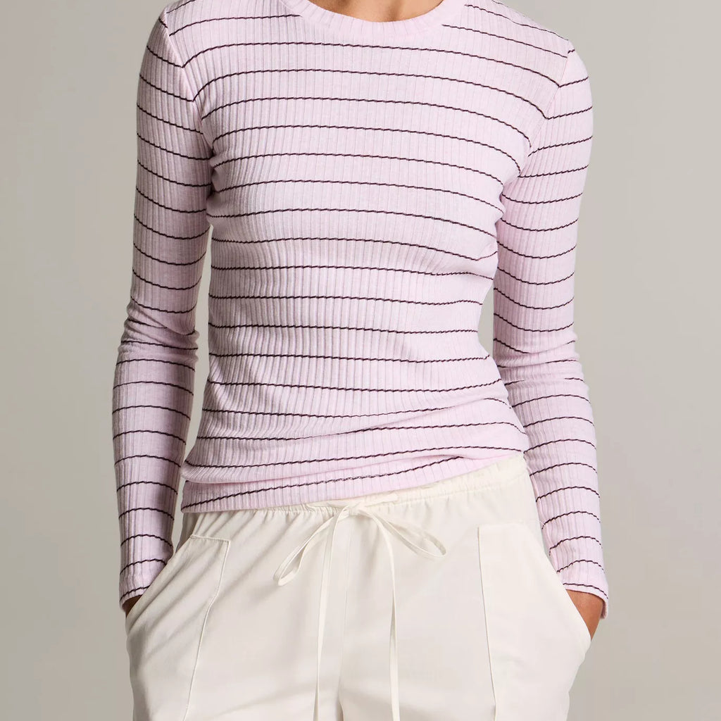 Vince Striped Ribbed Cotton Long-Sleeve T-Shirt