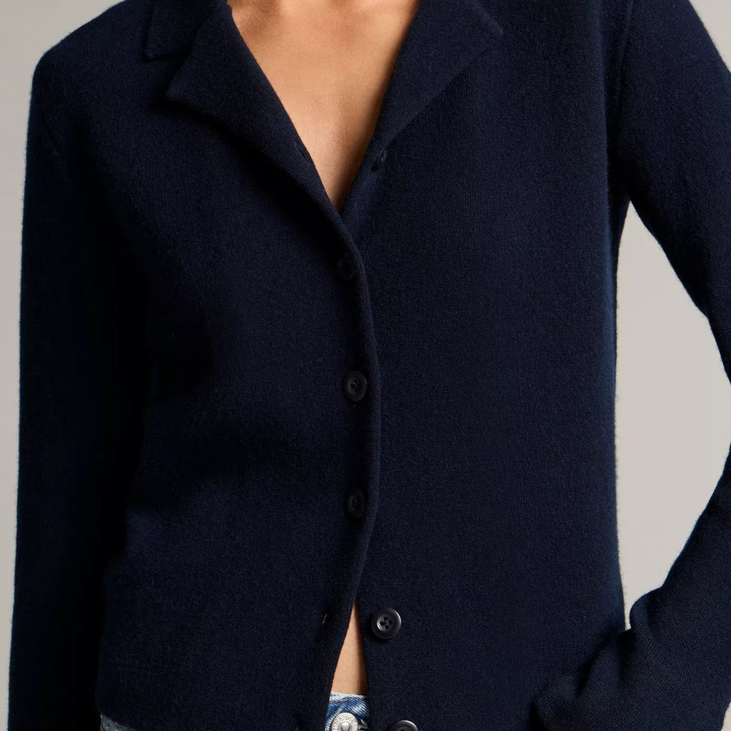 Vince Notch-Collar Double-Face Wool-Blend Cardigan