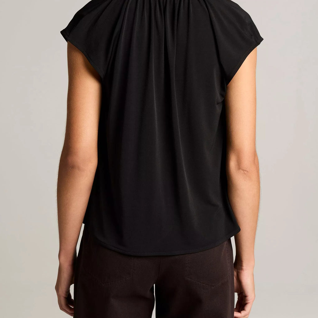 Vince Studded Matte Jersey Cap-Sleeve Top