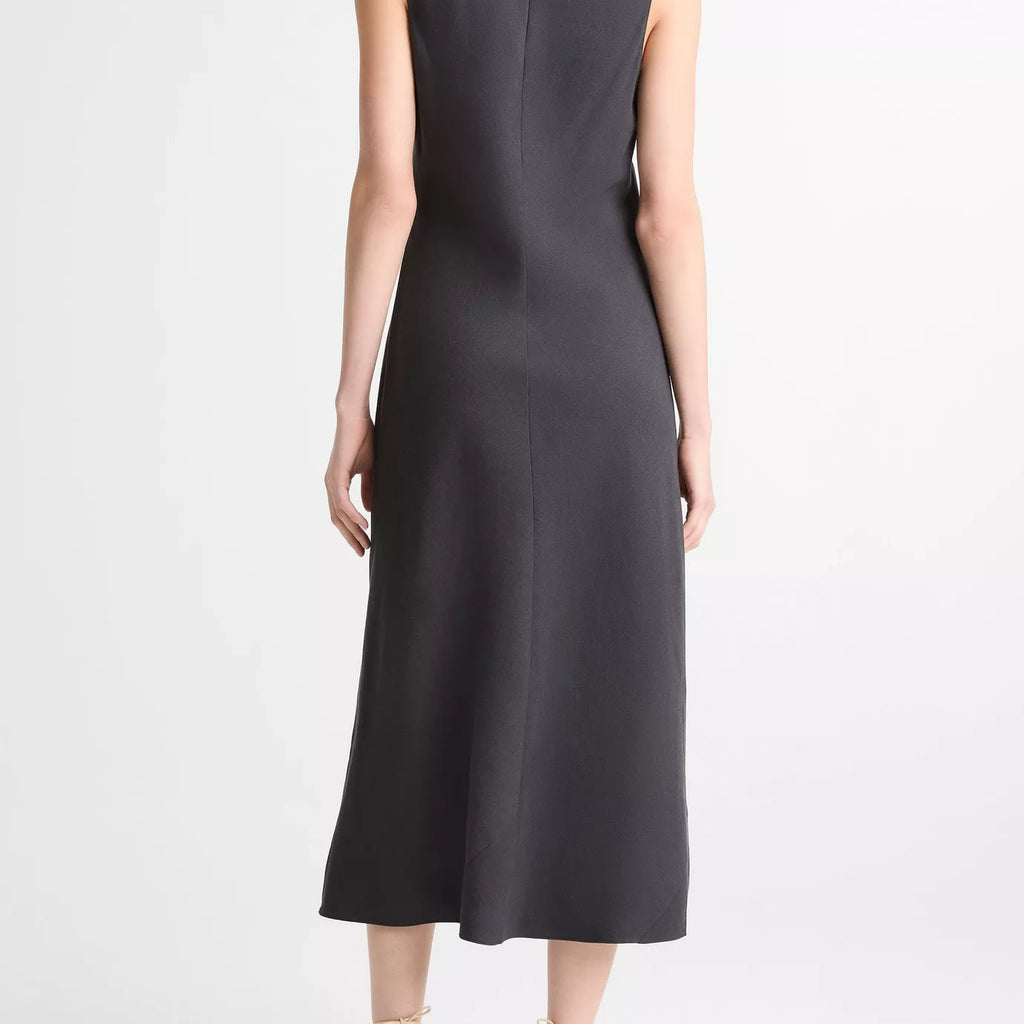 Vince Linen-Blend Bias-Cut Dress