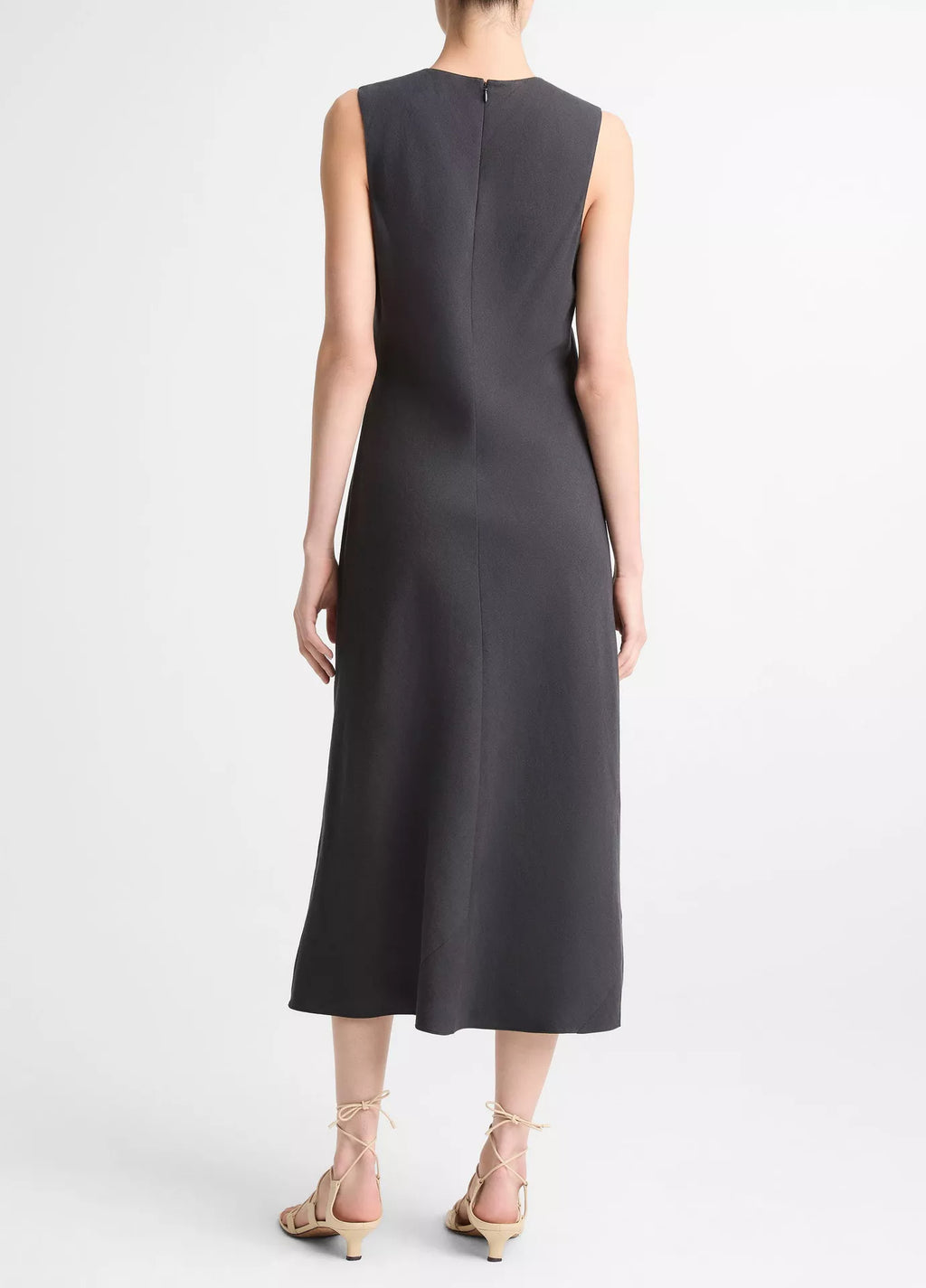 Vince Linen-Blend Bias-Cut Dress