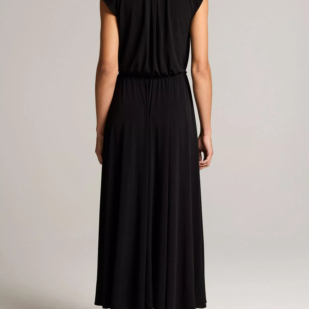 Vince Studded Matte Jersey Cap-Sleeve Dress