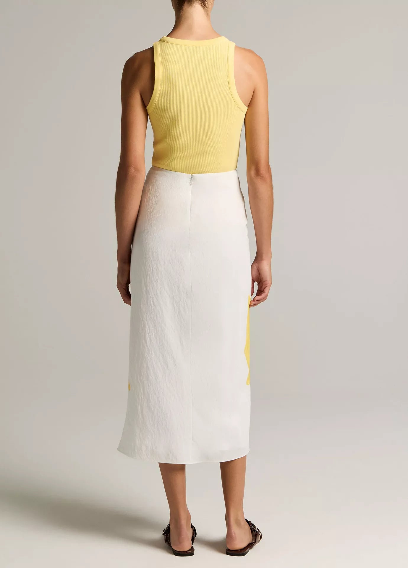 Vince Painted Abstract Floral Draped Skirt