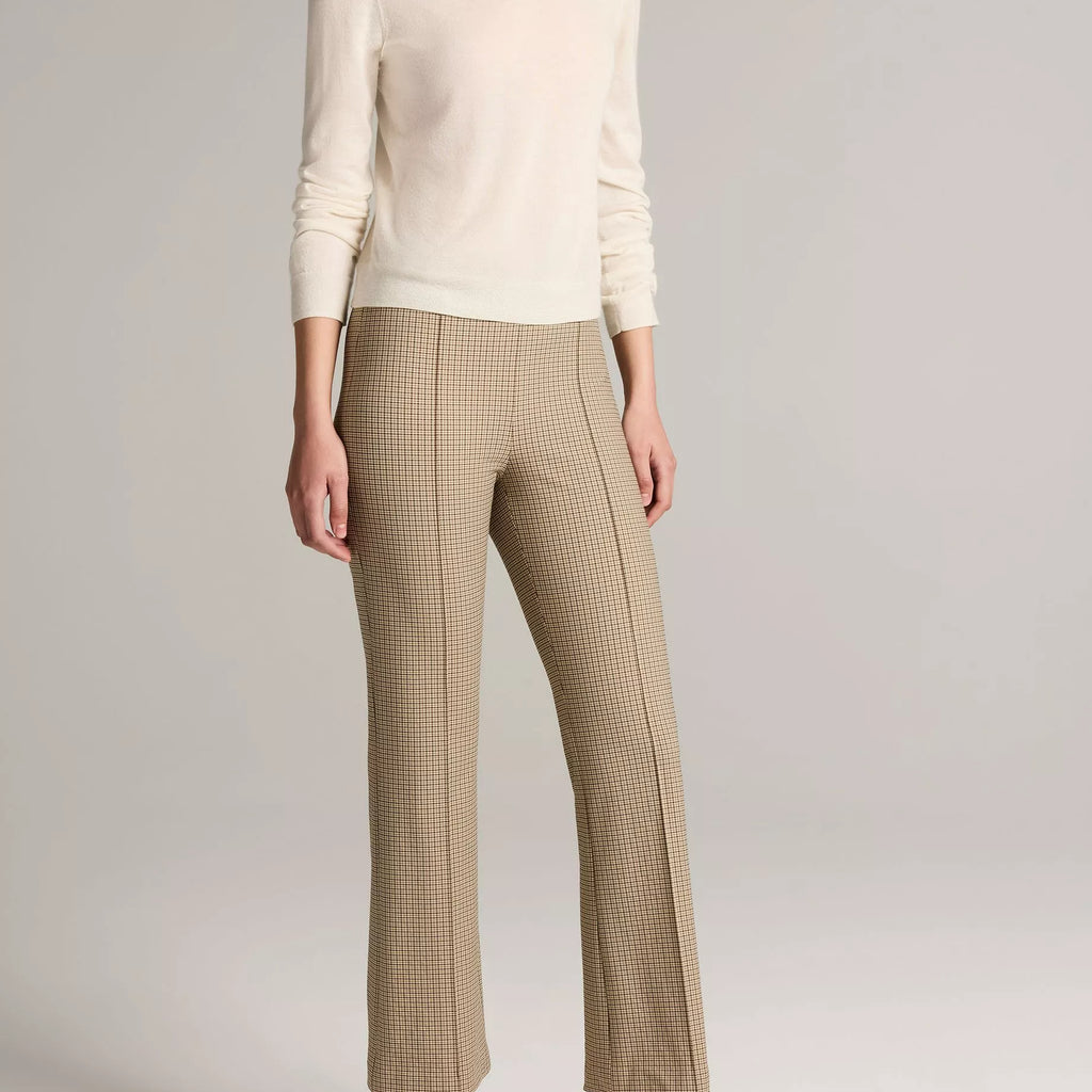 Vince Niki Plaid Mid-Rise Crop Flare Pant