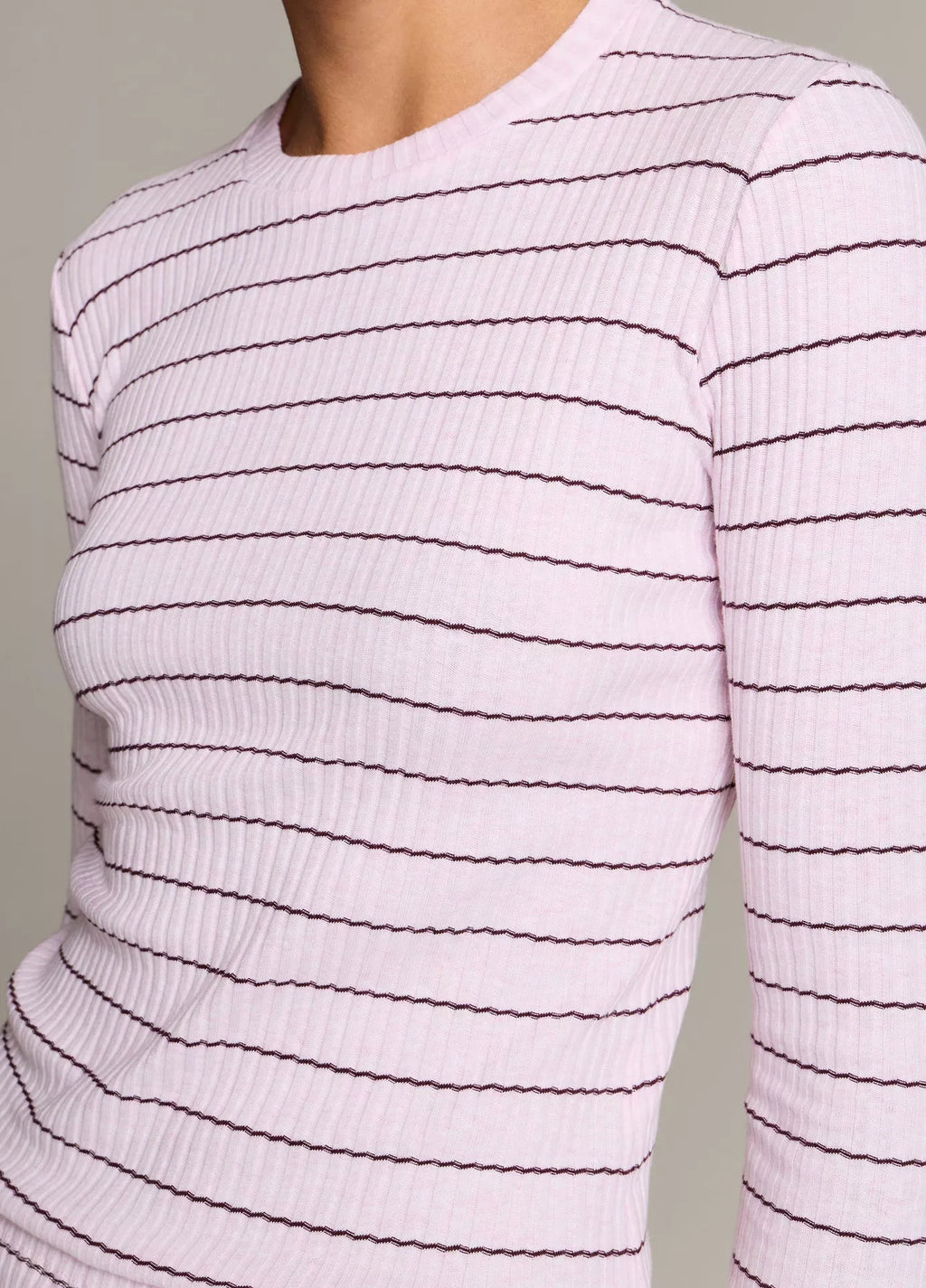 Vince Striped Ribbed Cotton Long-Sleeve T-Shirt
