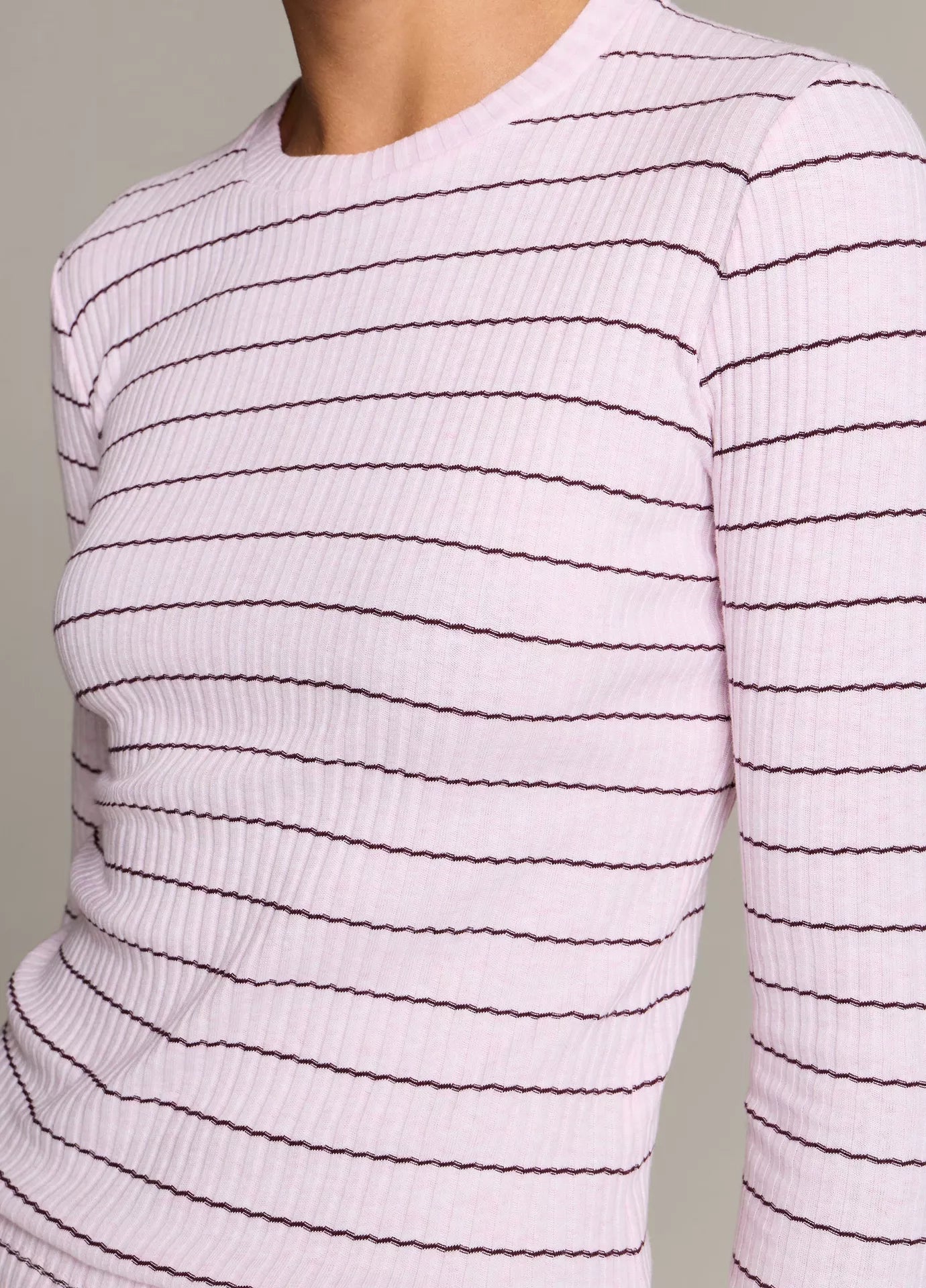 Vince Striped Ribbed Cotton Long-Sleeve T-Shirt