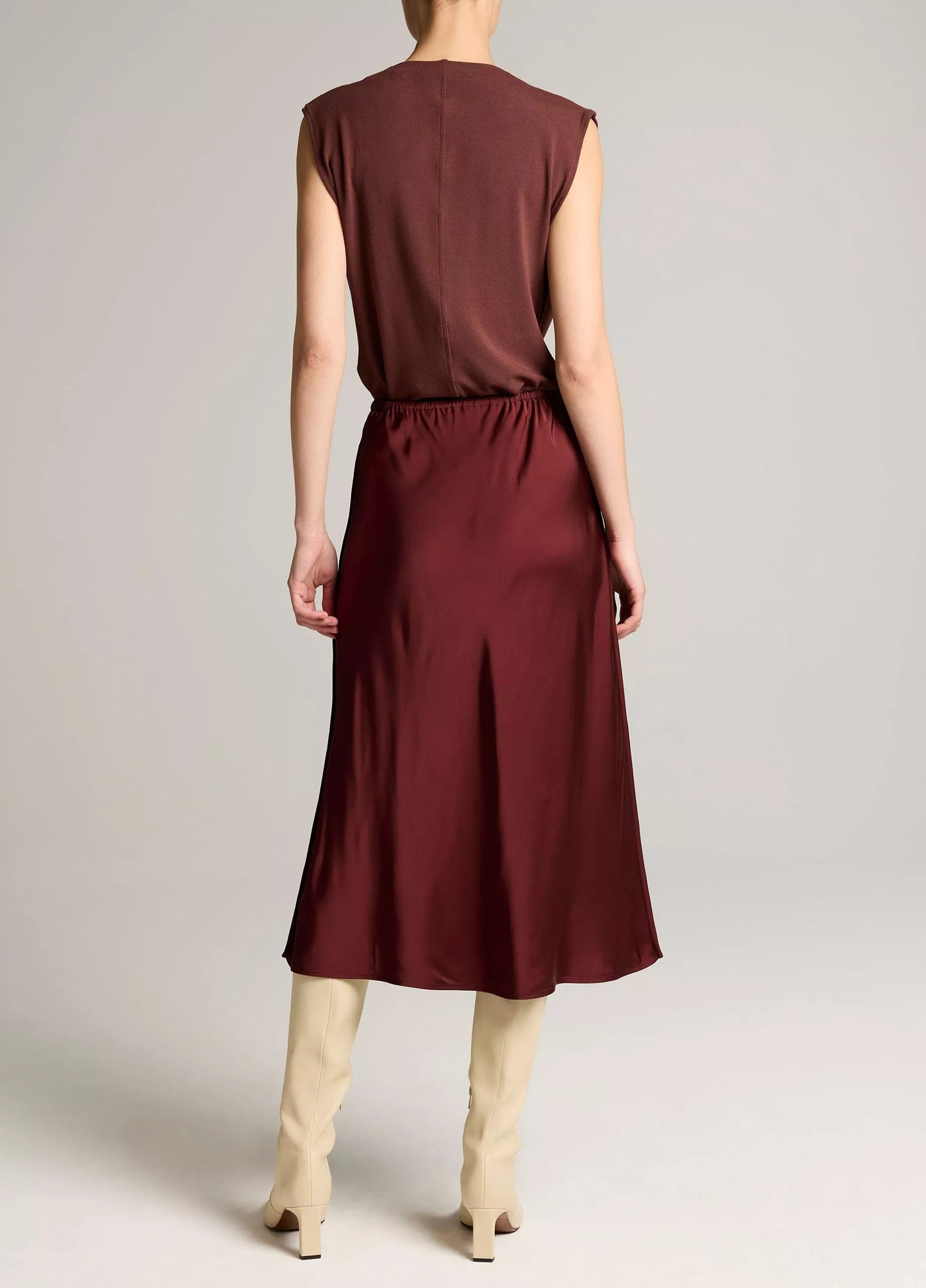 Vince Matte Satin Slip Skirt