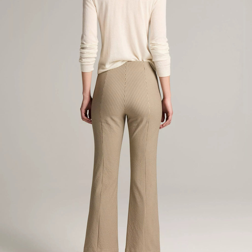 Vince Niki Plaid Mid-Rise Crop Flare Pant