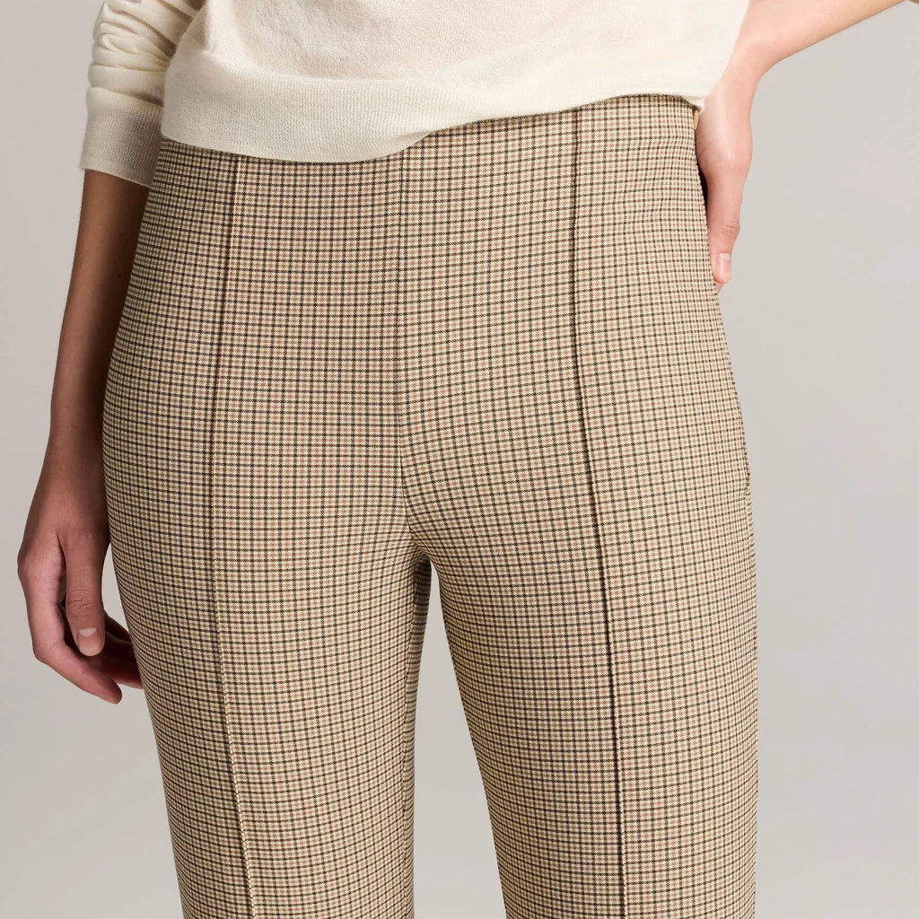 Vince Niki Plaid Mid-Rise Crop Flare Pant