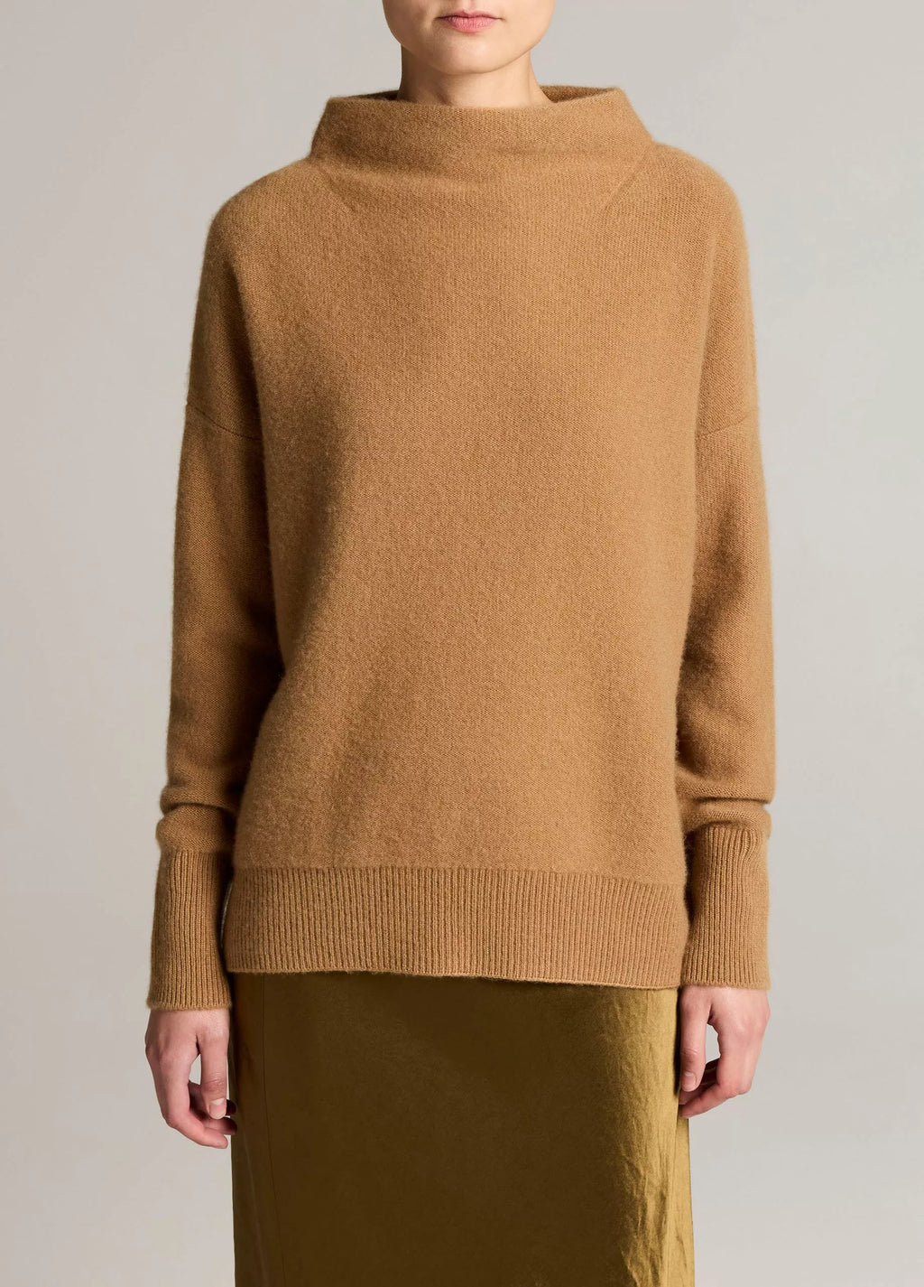 Vince Plush Cashmere Funnel-Neck Sweater