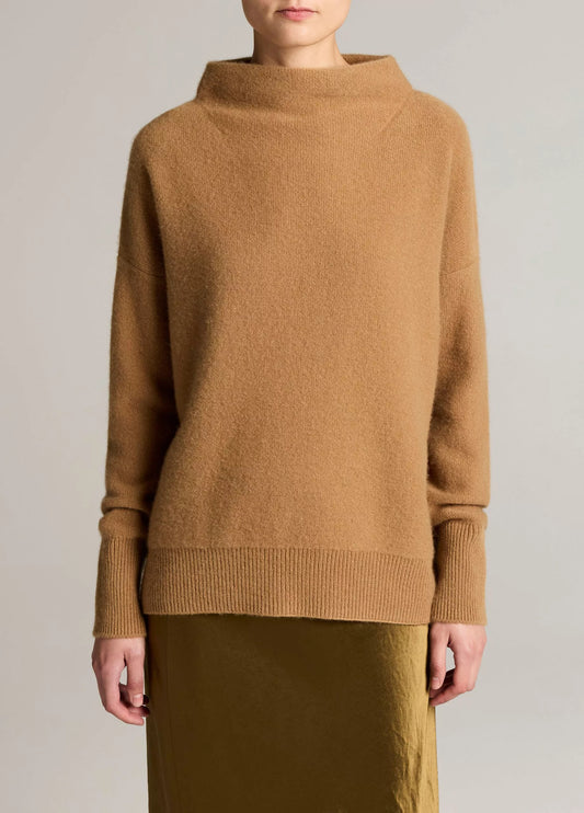 Vince Plush Cashmere Funnel-Neck Sweater