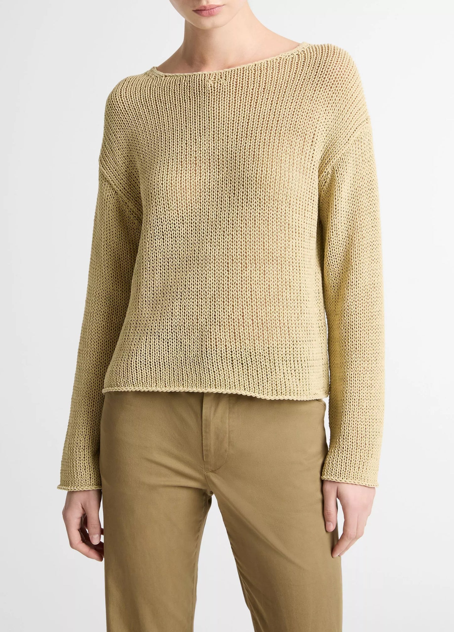 Vince Italian Coated Cotton-Blend Sweater