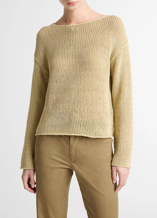 Vince Italian Coated Cotton-Blend Sweater