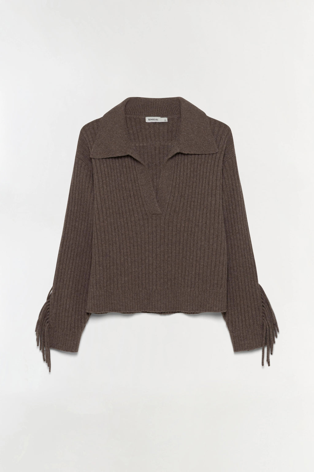 Simkhai Natalia Collared Fringe Sweater