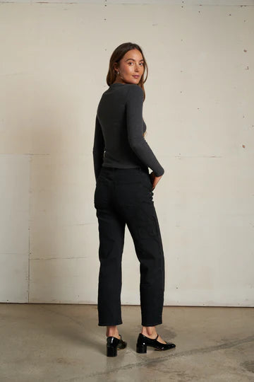 Perfect White Tee Jolie Sweater Rib Crew Neck Long Sleeve Top