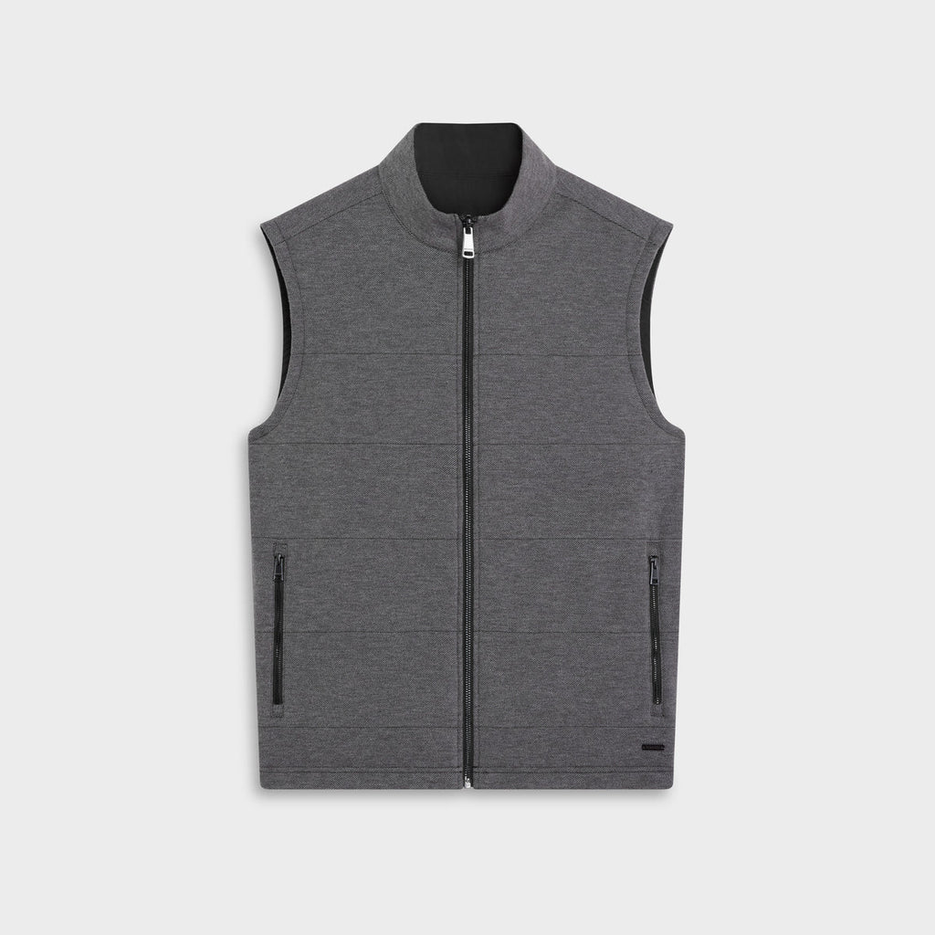 Bugatchi Reversible Micro Stripe Zip Knit Vest