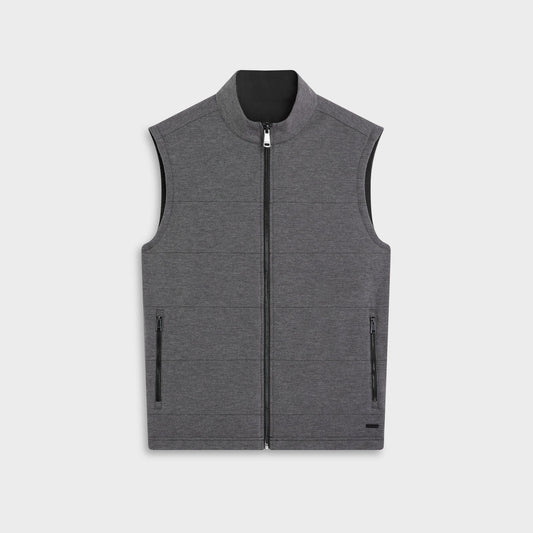Bugatchi Reversible Micro Stripe Zip Knit Vest