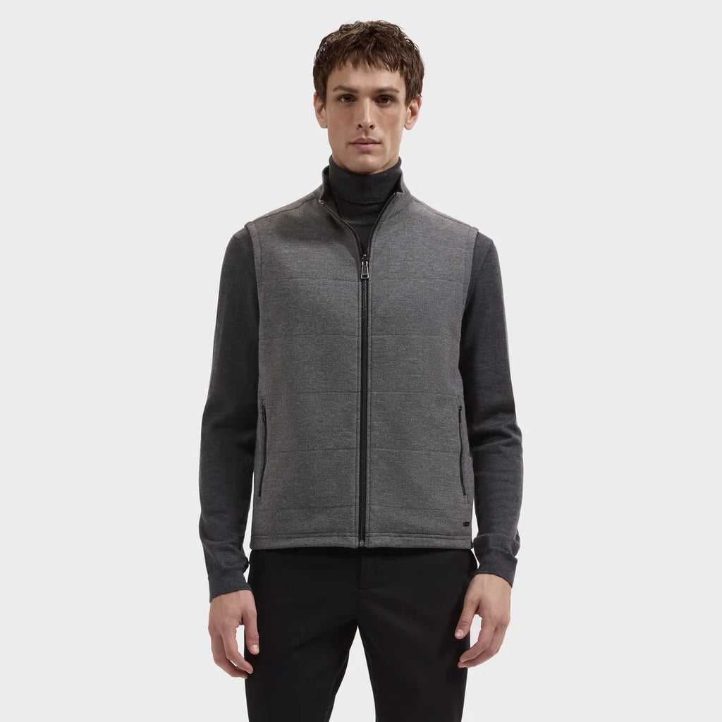 Bugatchi Reversible Micro Stripe Zip Knit Vest