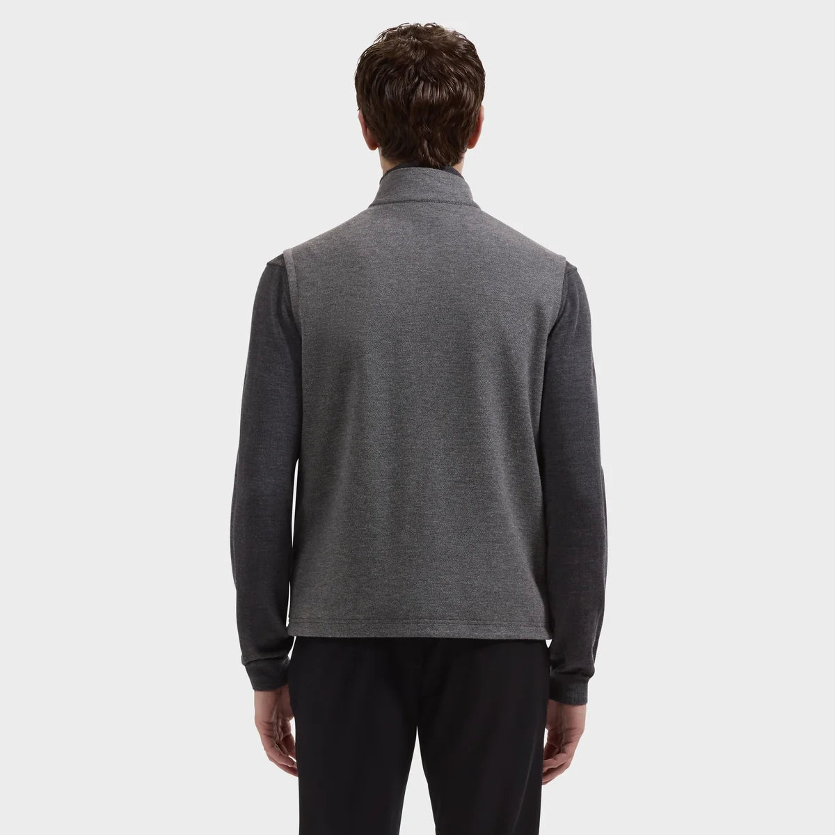 Bugatchi Reversible Micro Stripe Zip Knit Vest
