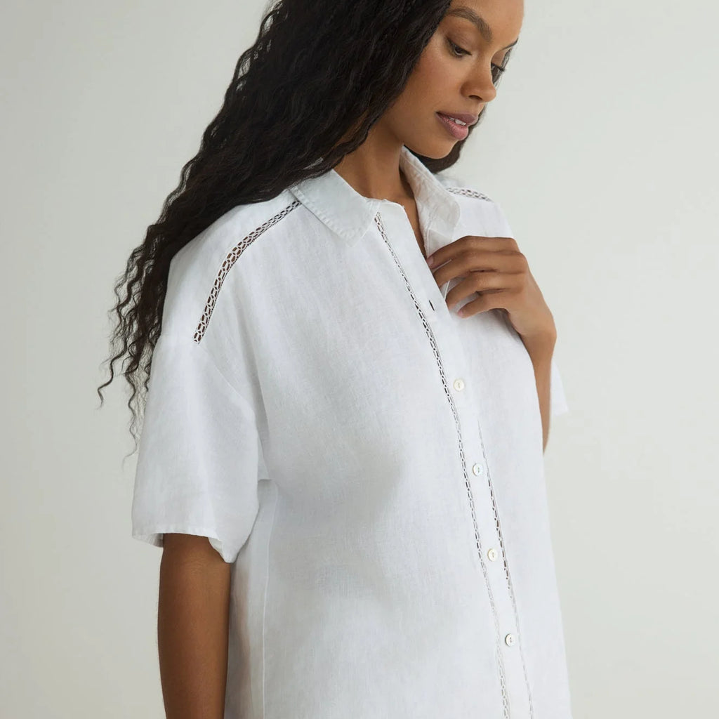 Bella Dahl Lace Trim Button Down